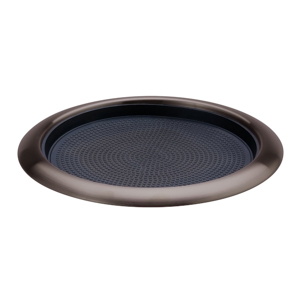 Tray with Removable Insert, 9" Round, Stainless Steel, Dark Tungsten